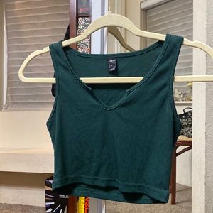 SHEIN forest green crop top